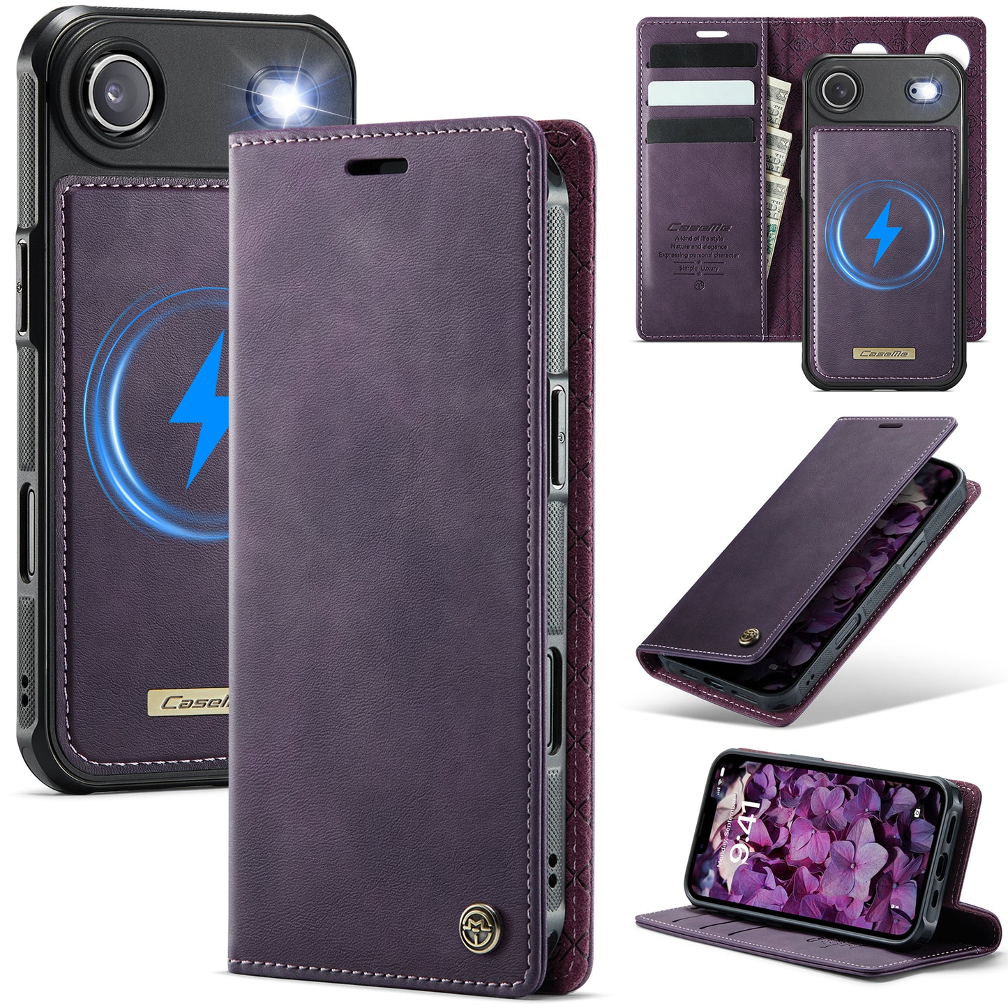 New 2-in-1 RFID Blocking Card Holder Magnetic Leather Phone Case for iPhone Air/17/17 Pro/17 Pro Max