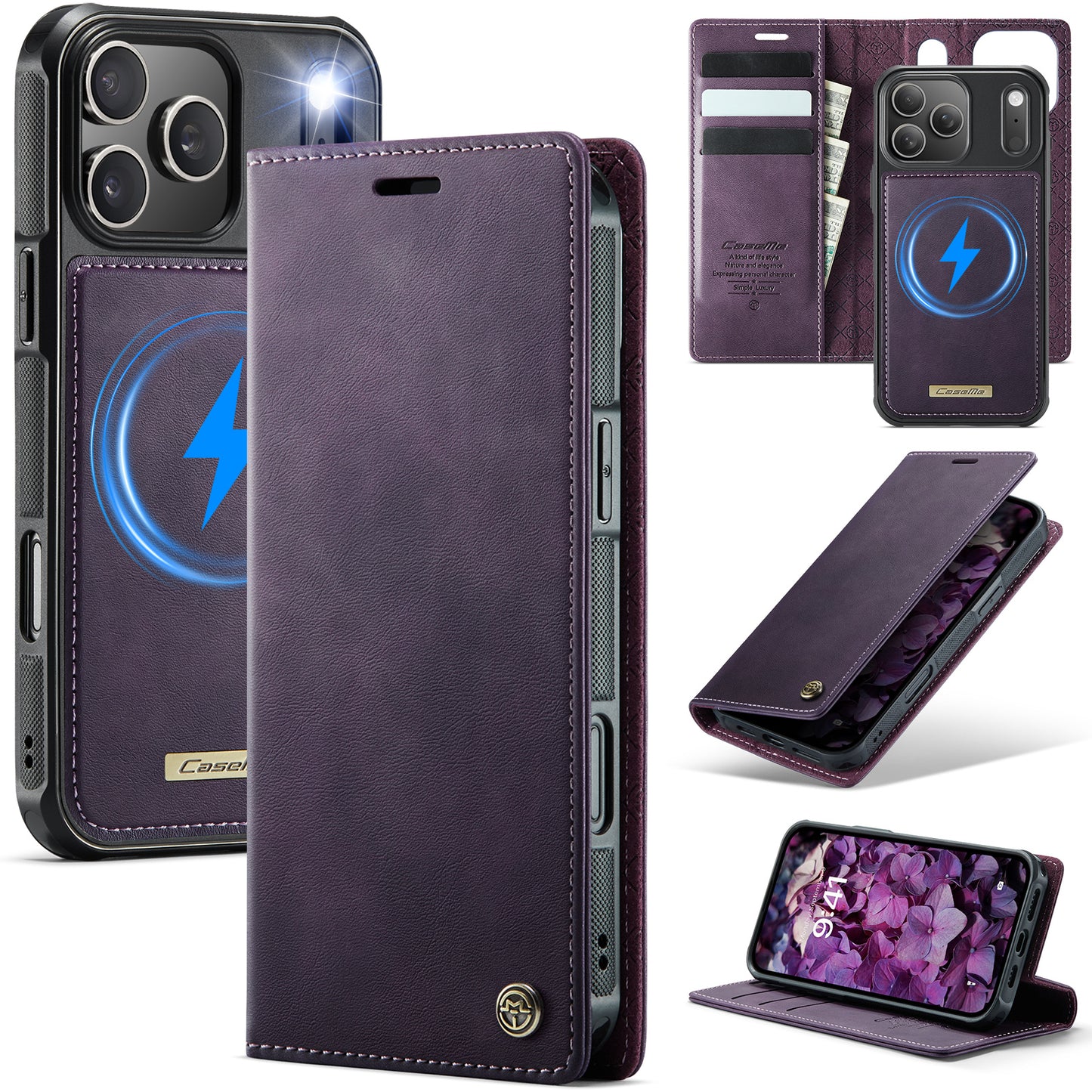 New 2-in-1 RFID Blocking Card Holder Magnetic Leather Phone Case for iPhone Air/17/17 Pro/17 Pro Max
