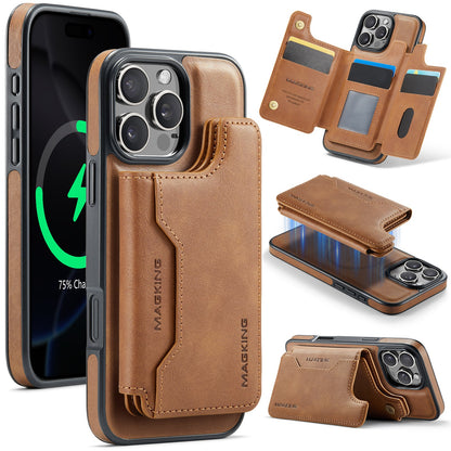 New 2-in-1 RFID Blocking Card Holder Leather Phone Case for iPhone