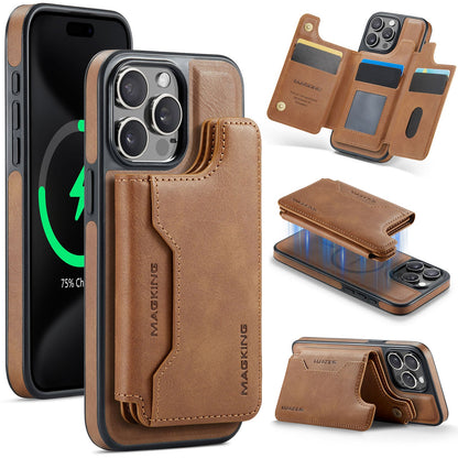 New 2-in-1 RFID Blocking Card Holder Leather Phone Case for iPhone