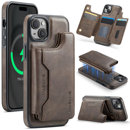New 2-in-1 RFID Blocking Card Holder Leather Phone Case for iPhone