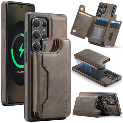 New 2-in-1 RFID Blocking Card Holder Leather Phone Case for Samsung