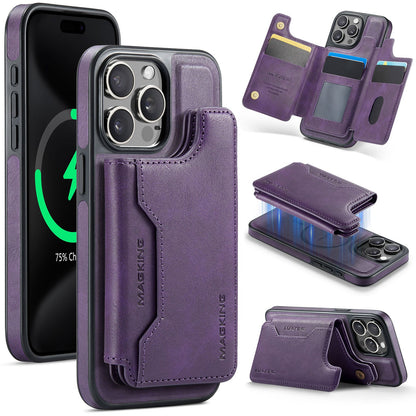 New 2-in-1 RFID Blocking Card Holder Leather Phone Case for iPhone