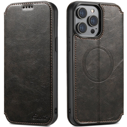 New Leather Card Holder Wireless Charging Phone Case for iPhone 16 Pro Max