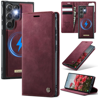 New 2-in-1 RFID Blocking Card Holder Magnetic Leather Phone Case for Samsung