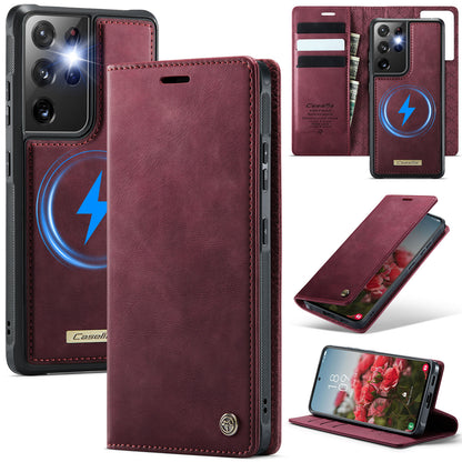 New 2-in-1 RFID Blocking Card Holder Magnetic Leather Phone Case for Samsung