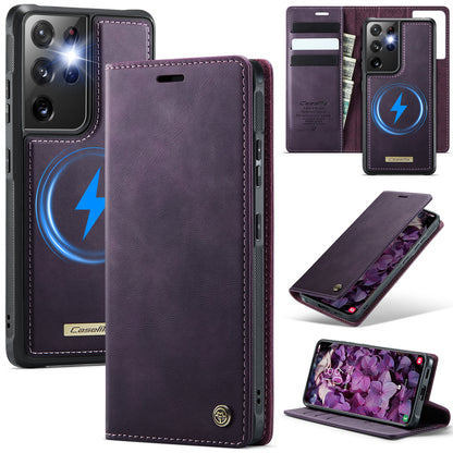 New 2-in-1 RFID Blocking Card Holder Magnetic Leather Phone Case for Samsung