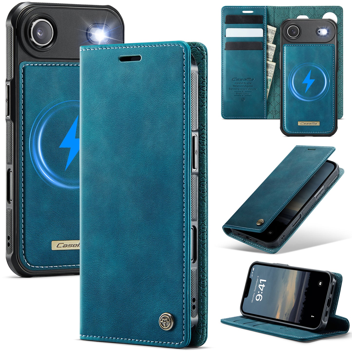 New 2-in-1 RFID Blocking Card Holder Magnetic Leather Phone Case for iPhone Air/17/17 Pro/17 Pro Max