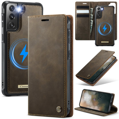 New 2-in-1 RFID Blocking Card Holder Magnetic Leather Phone Case for Samsung