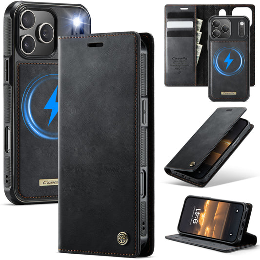 New 2-in-1 RFID Blocking Card Holder Magnetic Leather Phone Case for iPhone Air/17/17 Pro/17 Pro Max