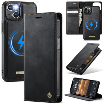 New 2-in-1 RFID Blocking Card Holder Magnetic Leather Phone Case for iPhone