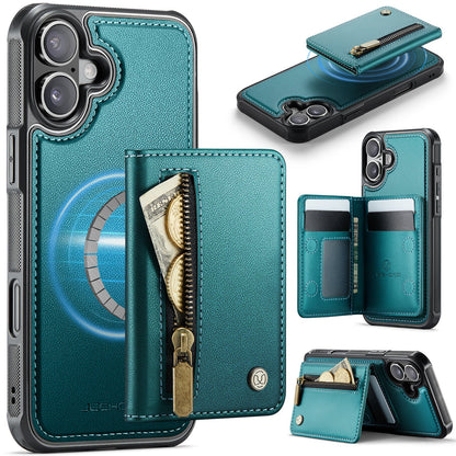 New 2-in-1 RFID Blocking Zipper Wallet Leather Phone Case for iPhone 17