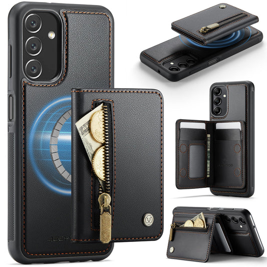 New 2-in-1 RFID Blocking Zipper Wallet Leather Phone Case for Samsung Galaxy A14